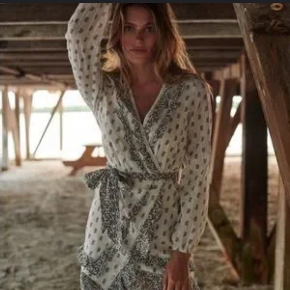 VERONICA BEARD Kierra Ruffled Floral Print Belted Dress